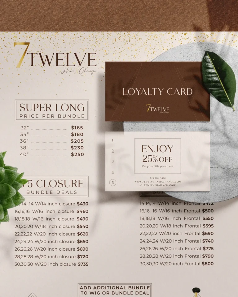7twelve hair xchange – Texas – Price List