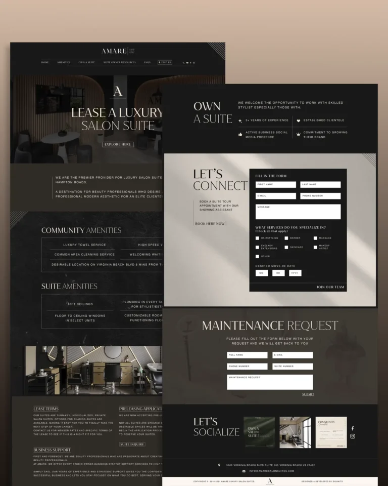 Amare Salon Suites – Virginia – Website design