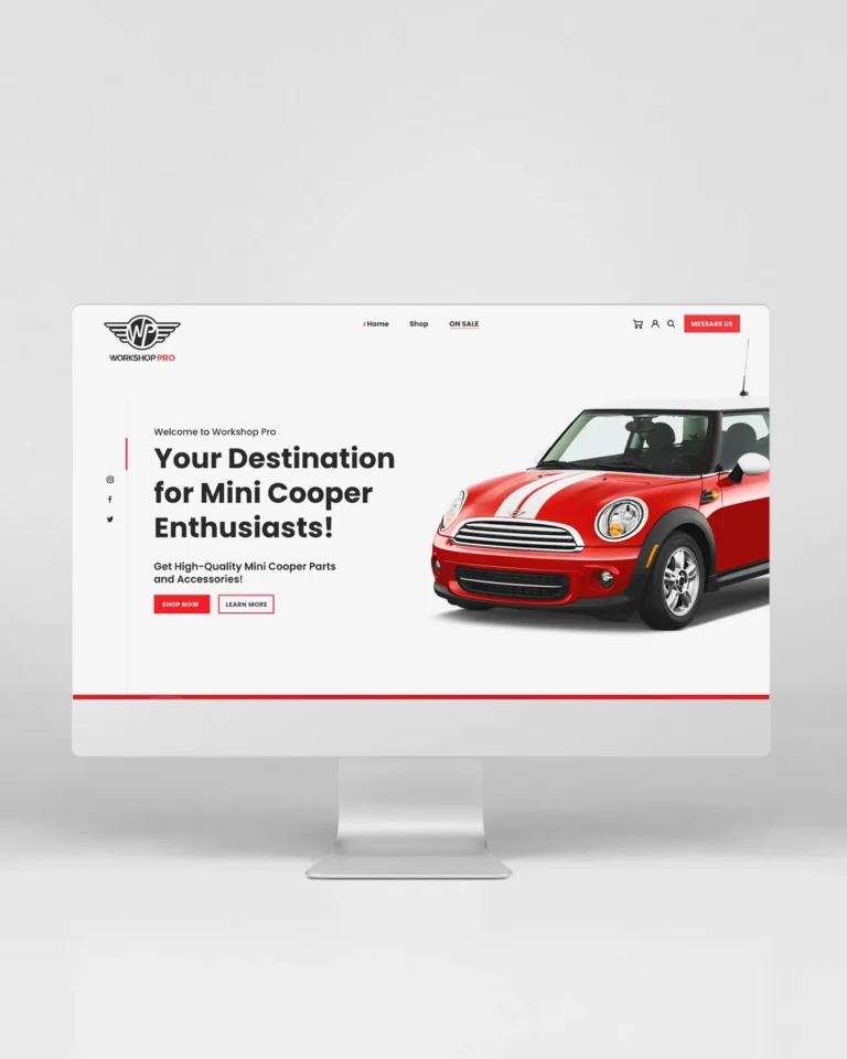 Mini Workshop Pro – Website mockup