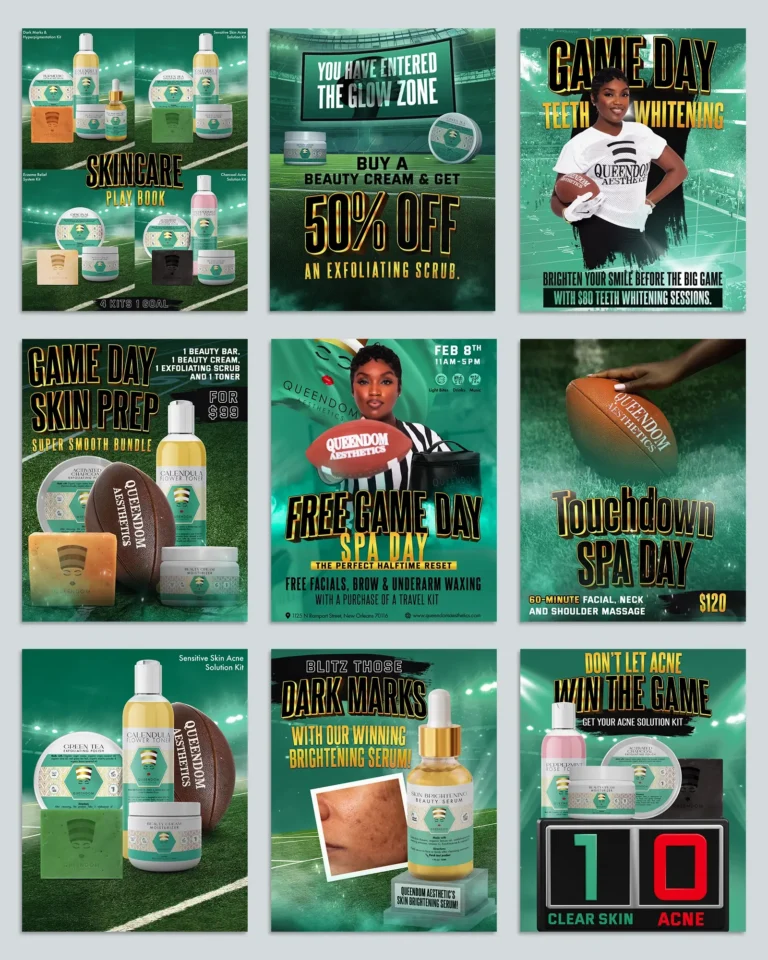 Queendom Aesthetics NOLA Football Campaign