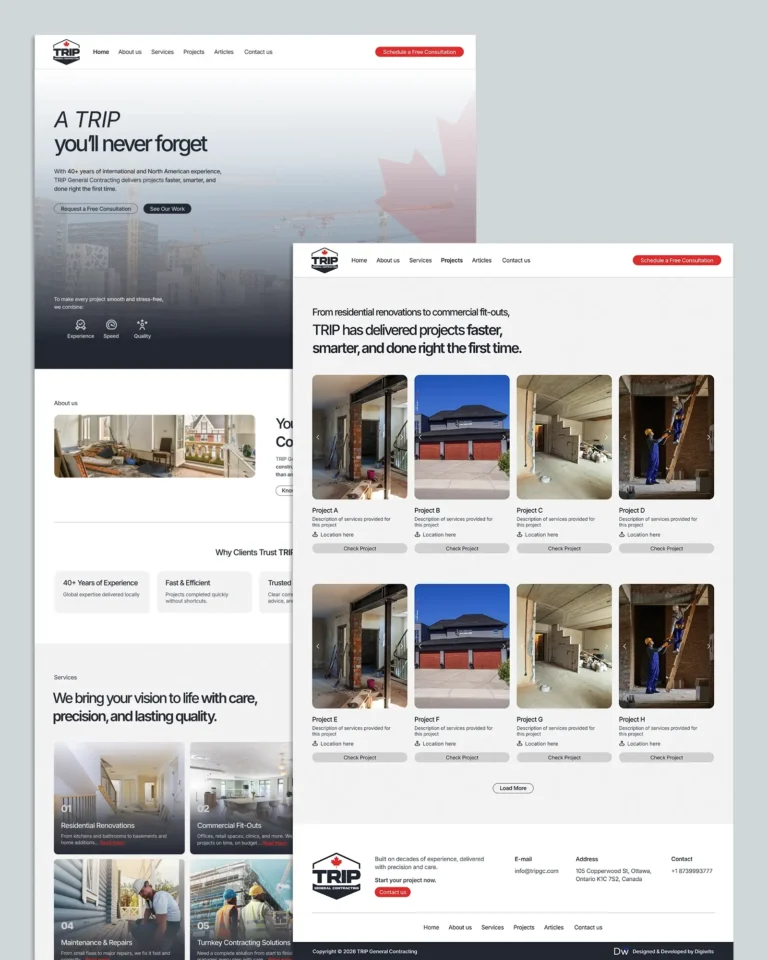 TRIP Canada Website Design